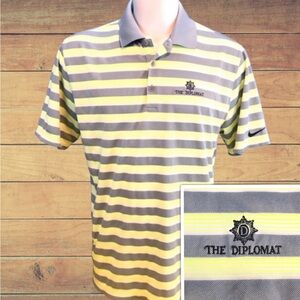Nike Golf Tour Performance Dri Fit Striped Men’s L Golf Polo Shirt THE DIPLOMAT